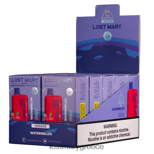 χαμένη μαίρη os5000 - LOST MARY νικοτινη - καρπούζι 2P88R80